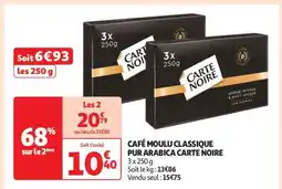 Auchan CAFÉ MOULU CLASSIQUE PUR ARABICA CARTE NOIRE offre