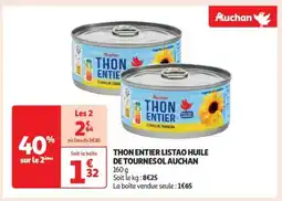 Auchan Thon Entier Listao Huile De Tournesol Auchan offre