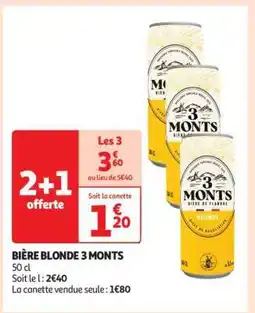 Auchan Bière Blonde 3 Monts offre