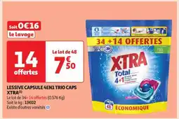 Auchan Lessive Capsule 4En1 Trio Caps Xtra offre