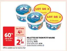 Auchan Rillettes De Thon Petit Navire offre