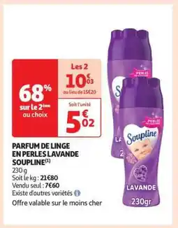 Auchan PARFUM DE LINGE EN PERLES LAVANDE SOUPLINE offre
