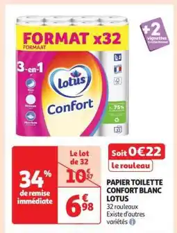 Auchan Papier Toilette Confort Blanc Lotus offre