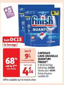 Auchan Capsules Lave-Vaisselle Quantum Finish offre