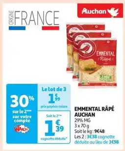Auchan Emmental Râpé Auchan offre