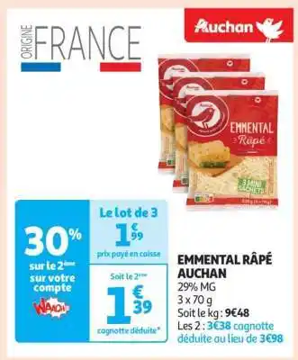 Auchan Emmental Râpé Auchan offre