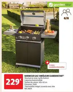 Auchan Barbecue Gaz 3 Brûleurs Gardenstar offre