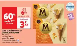 Auchan CONE GLACÉ MANGUE ET CHOCOLAT MAGNUM offre
