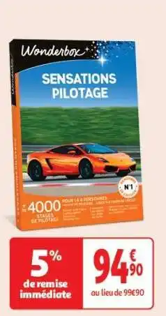 Auchan Wonderbox Sensations Pilotage offre