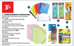 Auchan Cahier Koverbook Clairefontaine offre