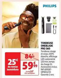 Auchan TONDEUSE ONEBLADE PRO 360 offre