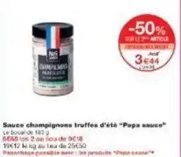 Monoprix Sauce champignons truffes d'été papa sauce offre