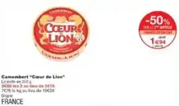 Monoprix Camembert cœur de lion offre