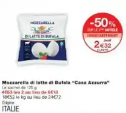 Monoprix Mozzarella di latte di bufala casa azzurra offre