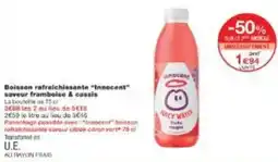 Monoprix Boisson rafraichissante innocent saveur framboise & cassis offre