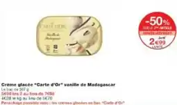 Monoprix Crème glacée carte d'or vanille de madagascar offre