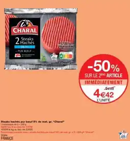 Monoprix Steaks hachés pur bœuf 5 de mat gr charal offre