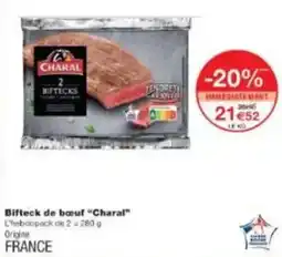 Monoprix Bifteck de bœuf charal offre