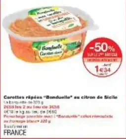 Carottes râpées bondwelle au citron de sicile