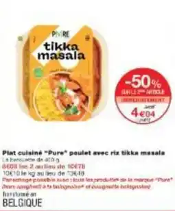 Monoprix Plat cuisiné pure poulet avec riz tikka masala offre