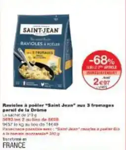 Monoprix Ravioles à poéler saint jean aux 3 fromages persil de la drome offre