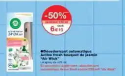 Monoprix Désodorisant automatique active fresh bouquet de jasmin air wick offre