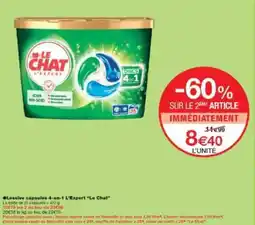 Monoprix Lessive capsules 4on1 l'expert le chat offre