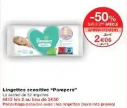 Monoprix Lingettes sensitive pampers offre