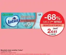 Monoprix Mouchoirs étuis sensitive lotus offre