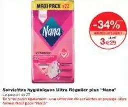 Monoprix Serviettes hygiéniques ultra régulier plus nana offre