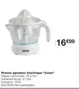 Monoprix Presse agrumes électrique livoo offre