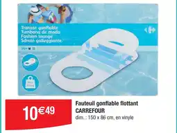 Cora x Carrefour Fauteuil gonflable flottant carrefour offre
