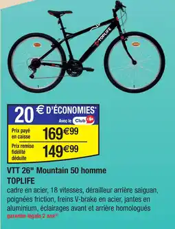 Cora x Carrefour Vtt 26 mountain 50 homme toplife offre