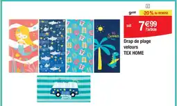 Cora x Carrefour Drap de plage velours tex home offre
