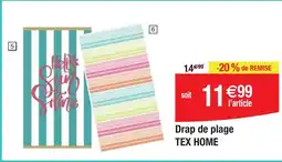 Cora x Carrefour Drap de plage tex home offre