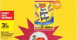 Cora x Carrefour Saucissons bâtons de berger justin bridou offre