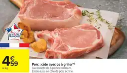 Cora x Carrefour Porc côte avec os à griller offre