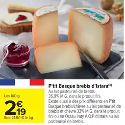 Cora x Carrefour P'tit basque brebis d'istara offre