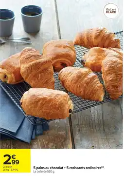 Cora x Carrefour 5 pains au chocolat + 5 croissants ordinaires offre