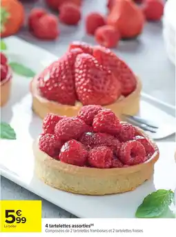 Cora x Carrefour 4 tartelettes assorties offre