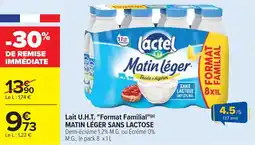 Cora x Carrefour Lait u.h.t. format familial matin léger sans lactose offre