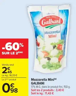 Cora x Carrefour Mozzarella mini galbani offre
