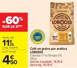 Cora x Carrefour Café en grains pur arabica lobodis offre