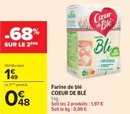 Cora x Carrefour Farine de blé coeur de blé offre