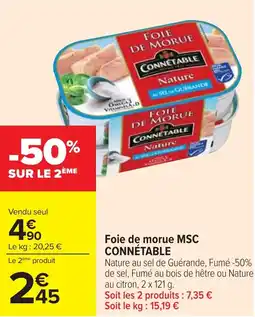 Cora x Carrefour Foie de morue msc connétable offre