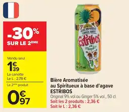 Cora x Carrefour Bière aromatisée au spiritueux à base d'agave estribos offre