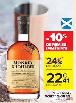 Cora x Carrefour Scotch whisky monkey shoulder offre