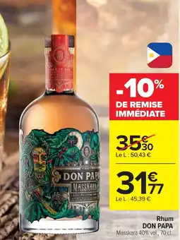 Cora x Carrefour Rhum don papa offre
