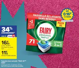 Cora x Carrefour Capsules lave-vaisselle pack xl fairy offre