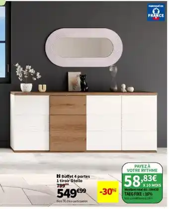 Conforama Buffet 4 portes 1 tiroir Otello offre